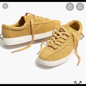 Like new mustard colored suede Tretorns 8.5